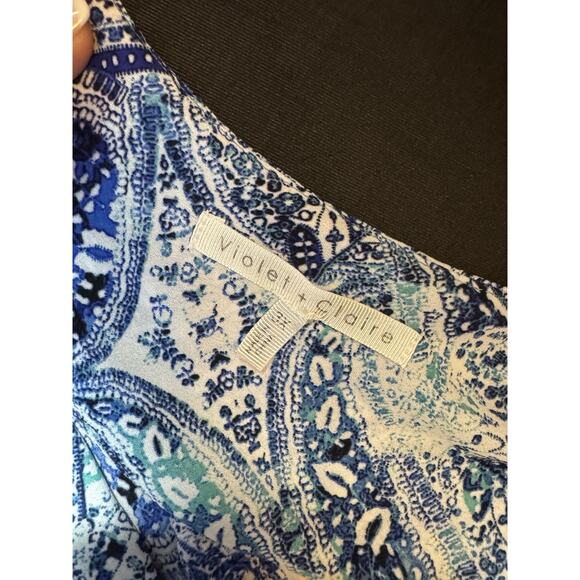 Violet + Claire Women's Plus 3X Semi Sheer V-Neck Floral Sleeveless Top Blouse - Picture 5 of 6